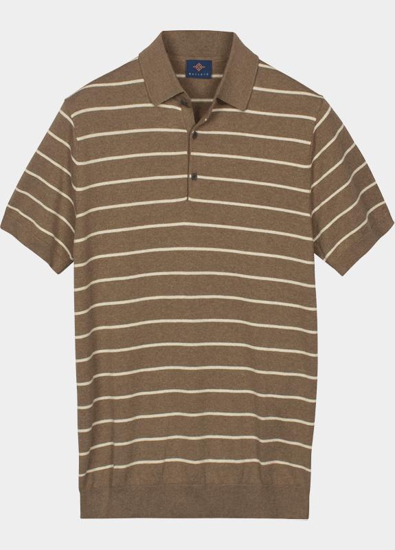 Baileys Polo heren Bruin Polo knitted SS Polo Collar b 615777/865