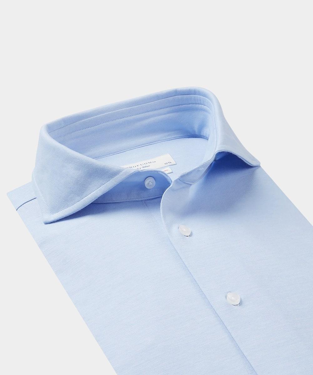 Profuomo Business hemd lange mouw Blauw Japanese knitted PP2HC10009/M
