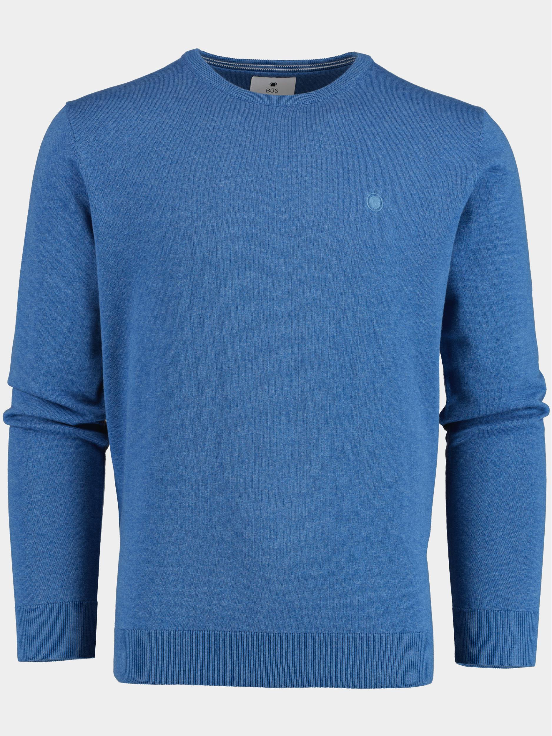 Bos Bright Blue Pullover Blauw Rince R-neck Pullover Flat Kn 22305RI02BO/268 jeans
