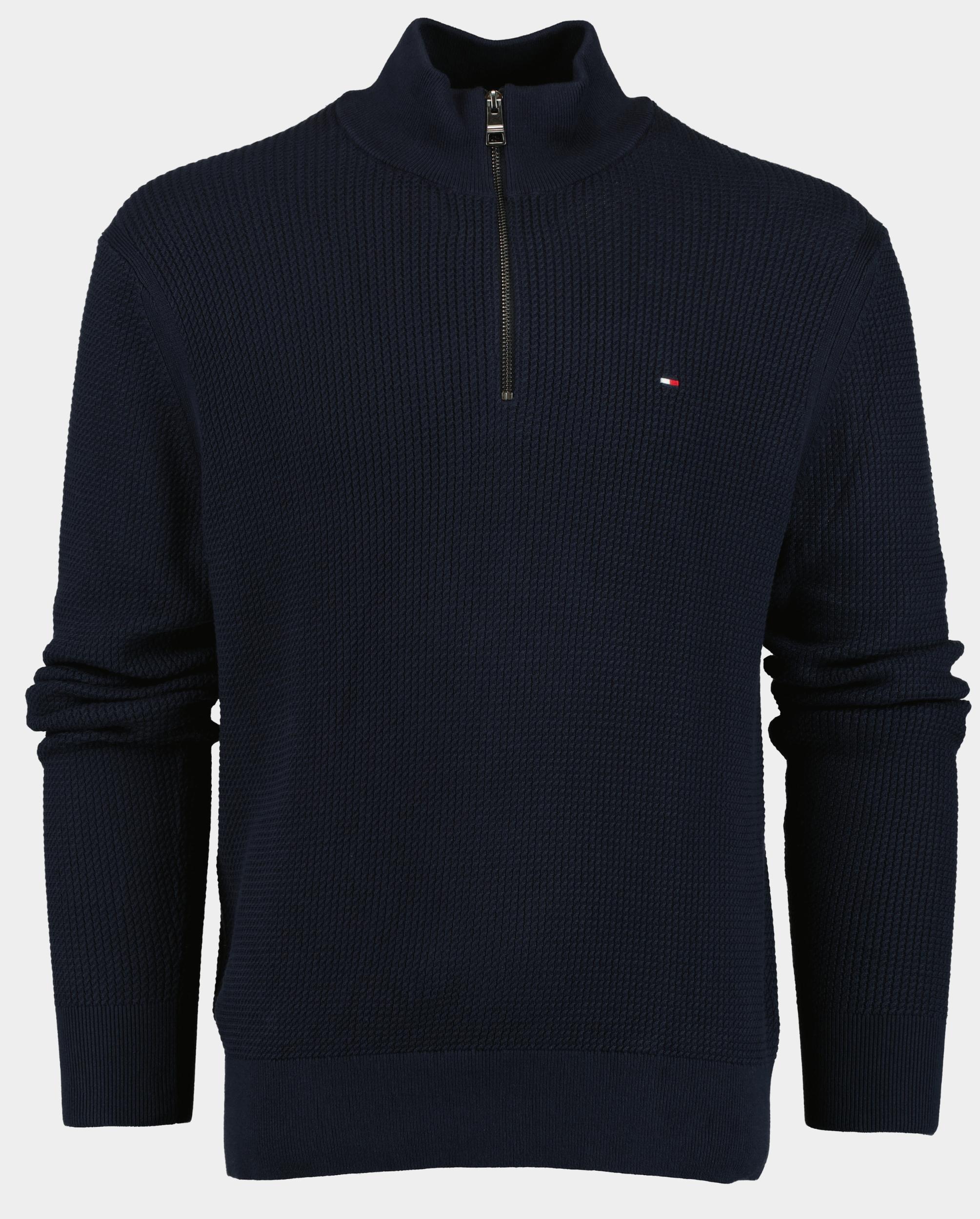 Tommy Hilfiger Pullover Blauw Structure Zip Mock MW0MW36527/DW5
