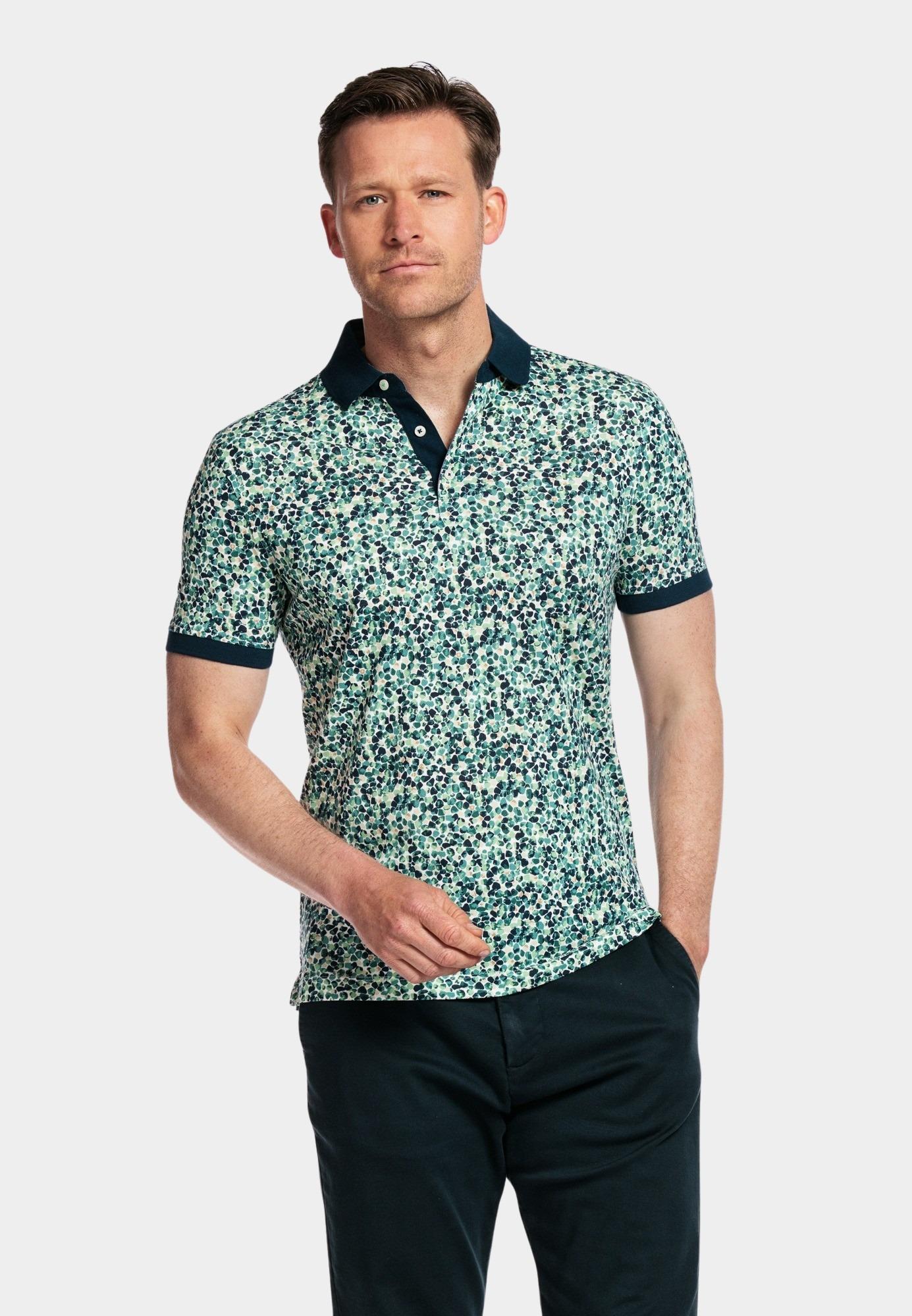Baileys Polo korte mouw Groen Poloshirt Pique all over prin 415226/72