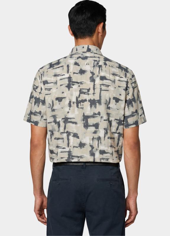 Vanguard Casual hemd korte mouw Grijs Short Sleeve Shirt Print on s VSIS2604268/9089