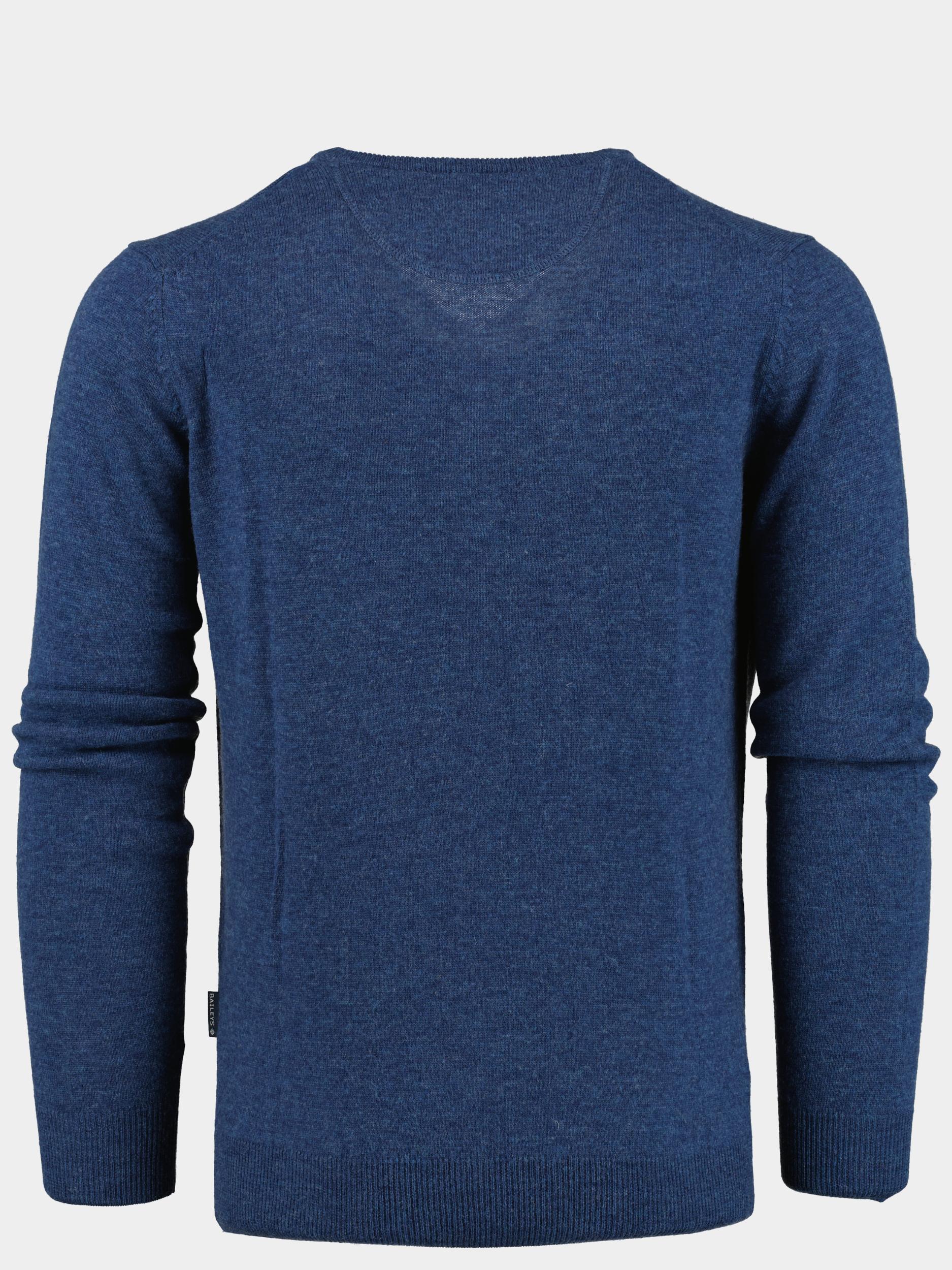 Baileys Pullover Blauw 100% Lamswool melange 320071/675