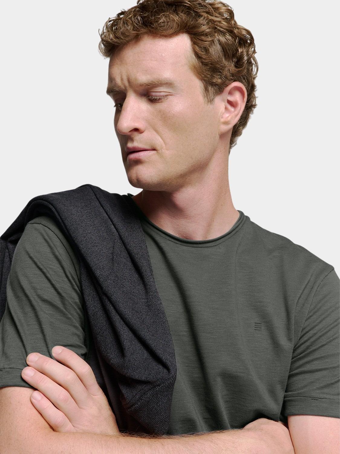 No Excess T-shirt korte mouw Grijs T-Shirt Crewneck Slub N3602/023