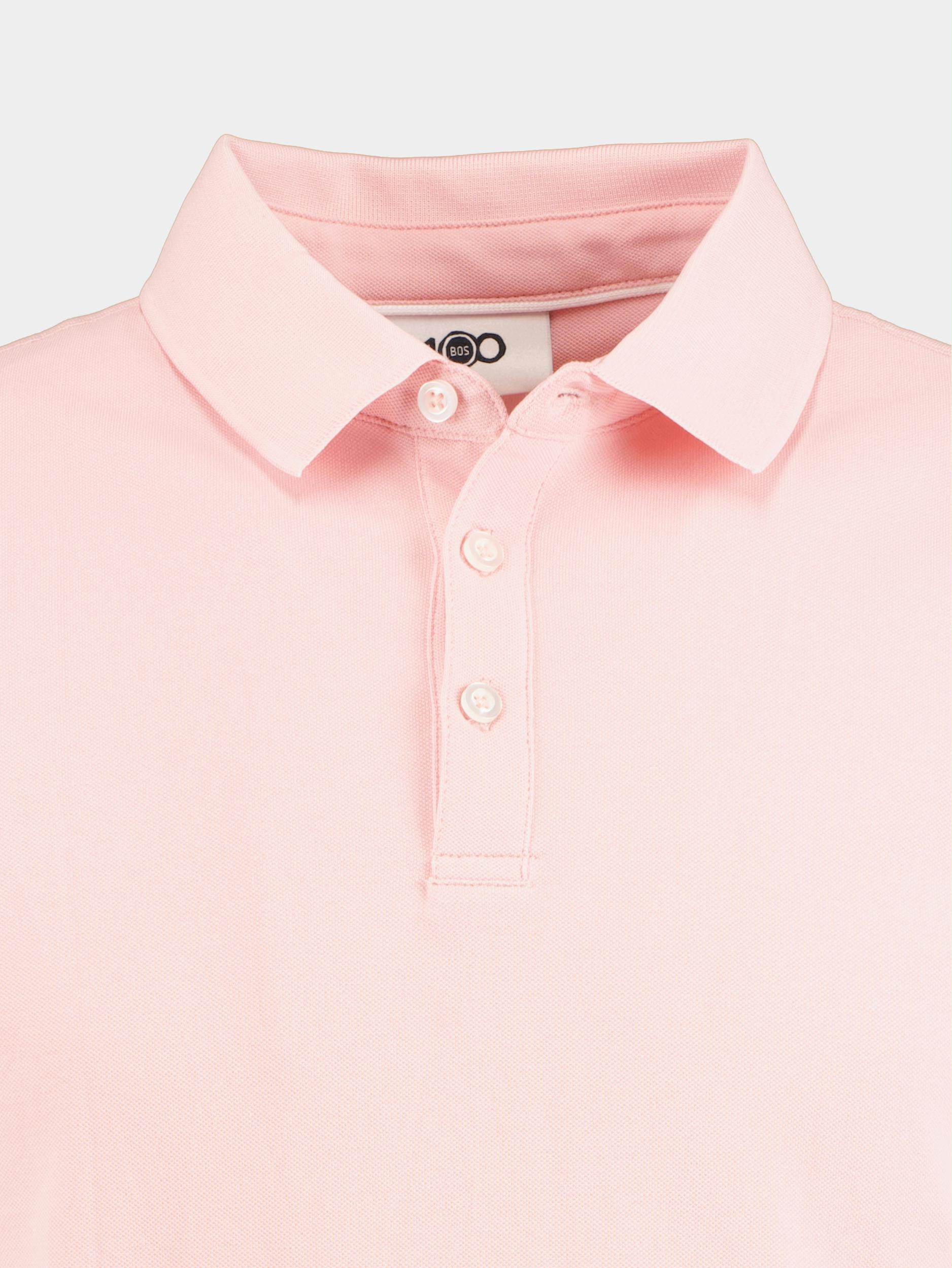 Bos Polo korte mouw Roze Oscar Polo Fine Pique Plain 22108OS03BO/737 dusty mauve