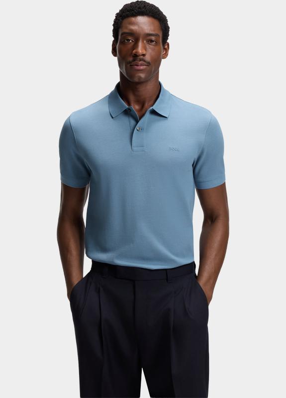 BOSS Black Polo korte mouw Blauw Pallas 10278258 01 50553564/459