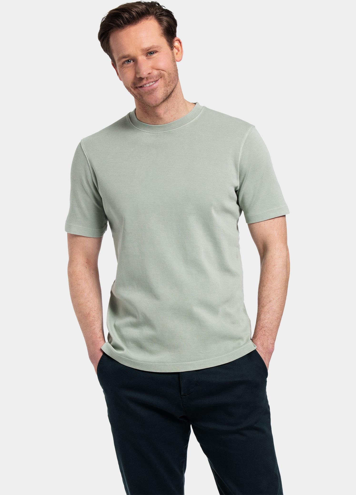 Giordano T-shirt heren Groen T-shirt Jersey Garment Dye 415010/70