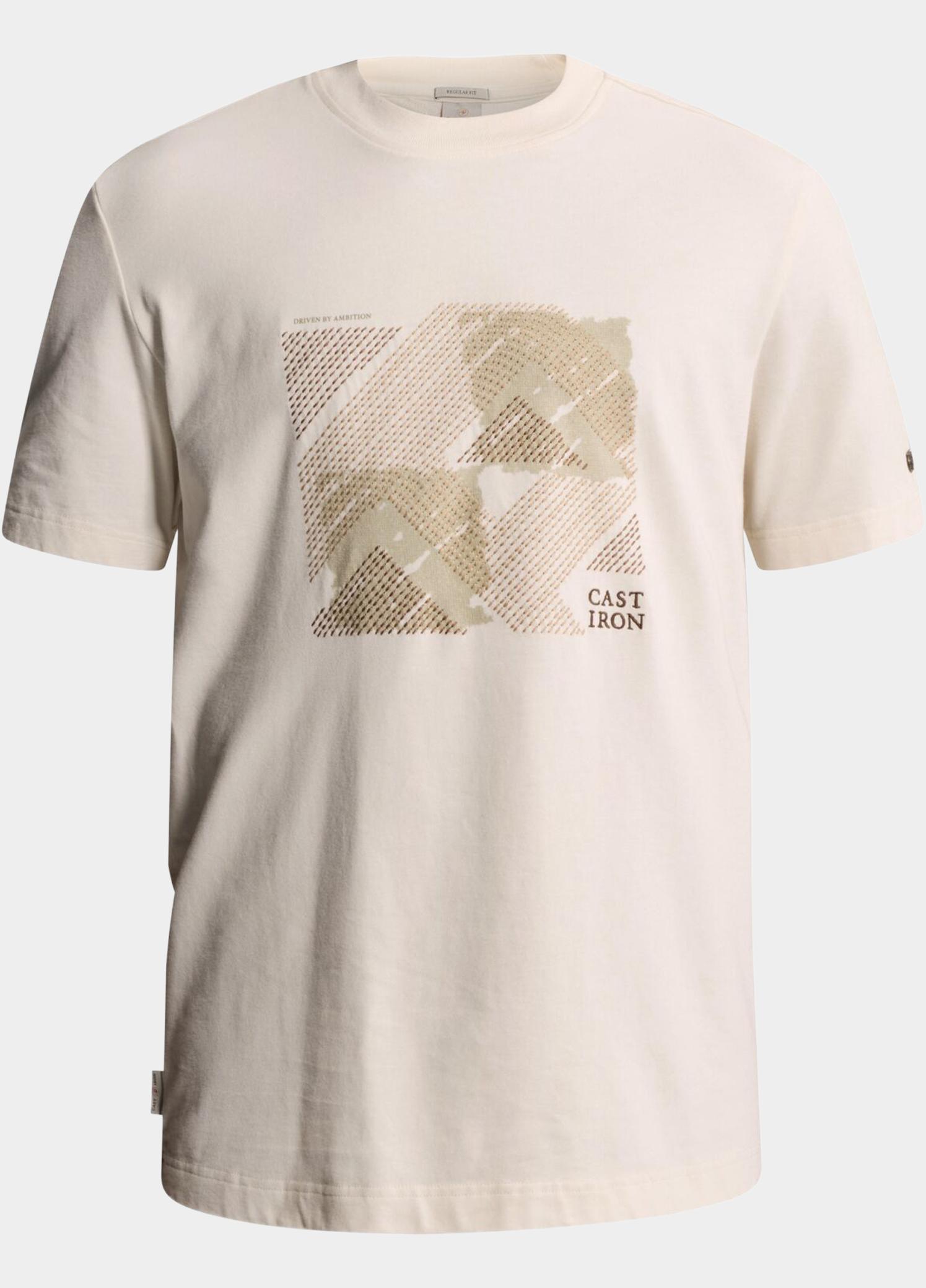 Cast Iron T-shirt heren Wit Short sleeve r-neck regular f CTSS2609563/7555