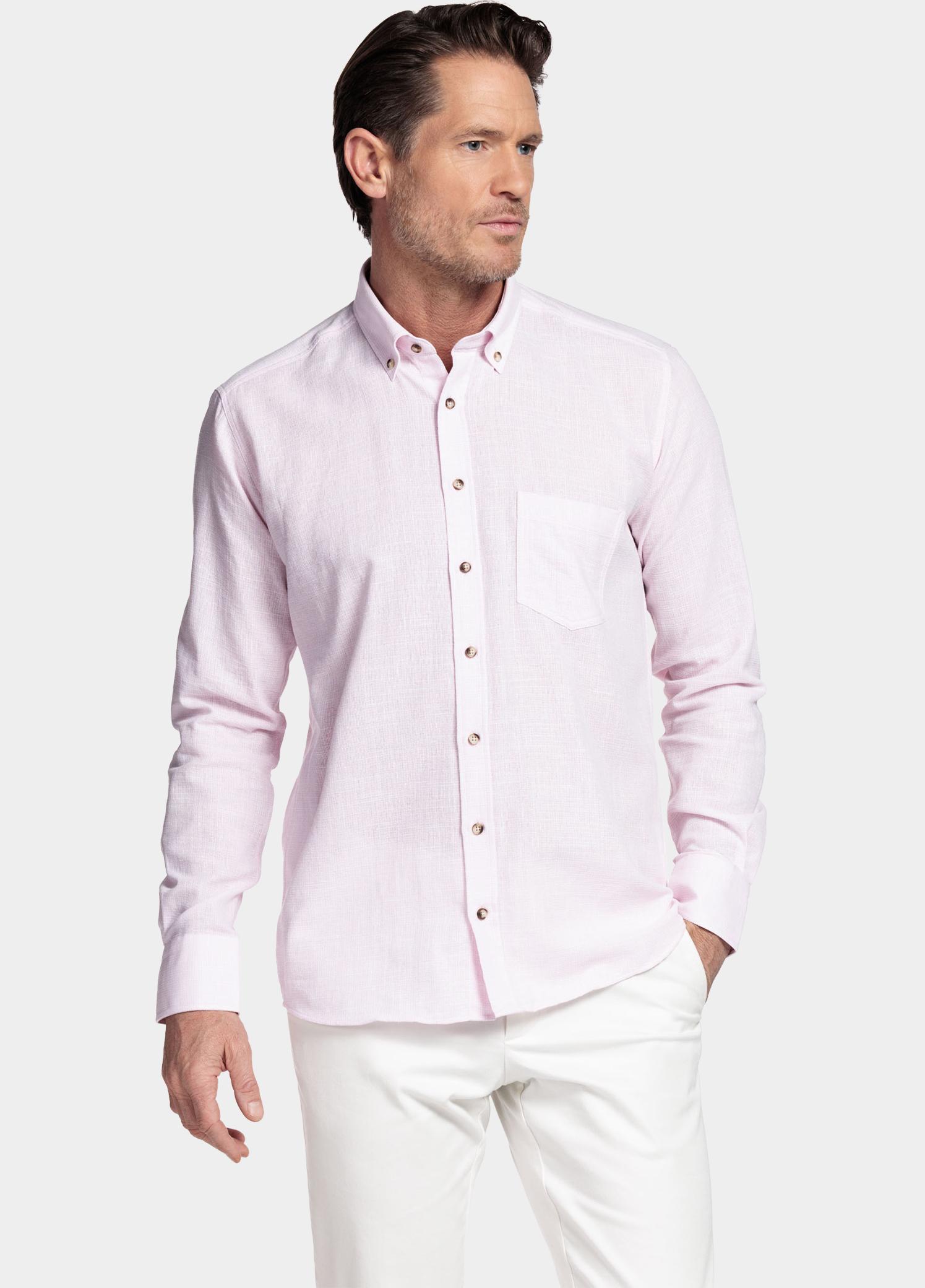 Giordano Overhemd heren Roze Ivy Long Sleeve Button Down S 617110/50
