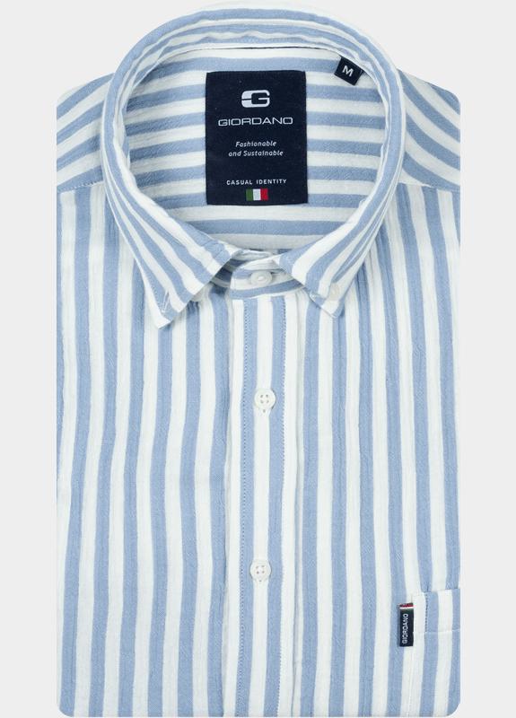 Giordano Overhemd heren Blauw Dino Long Sleeve Button Down 617124/62