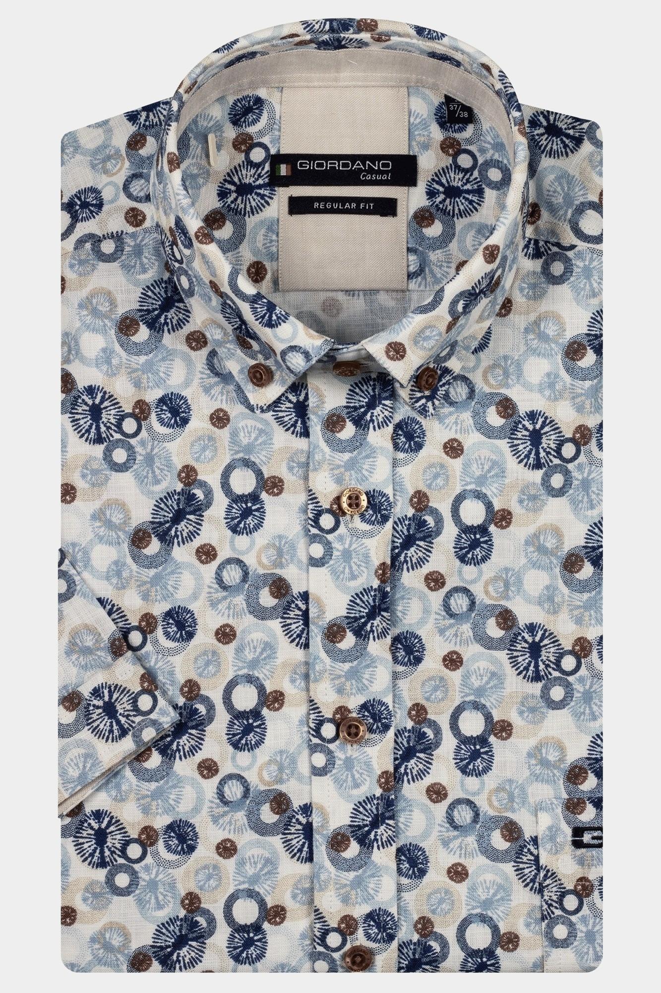 Giordano Casual hemd korte mouw Blauw League short sleeve button do 516039/60
