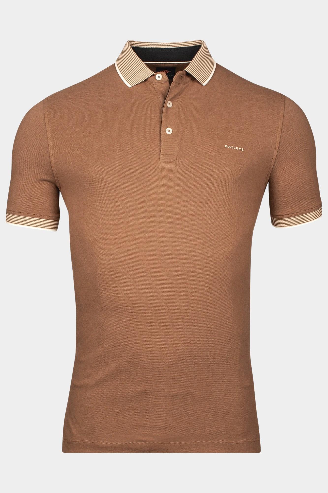 Baileys Polo korte mouw Bruin Poloshirt Solid Pique 515236/87