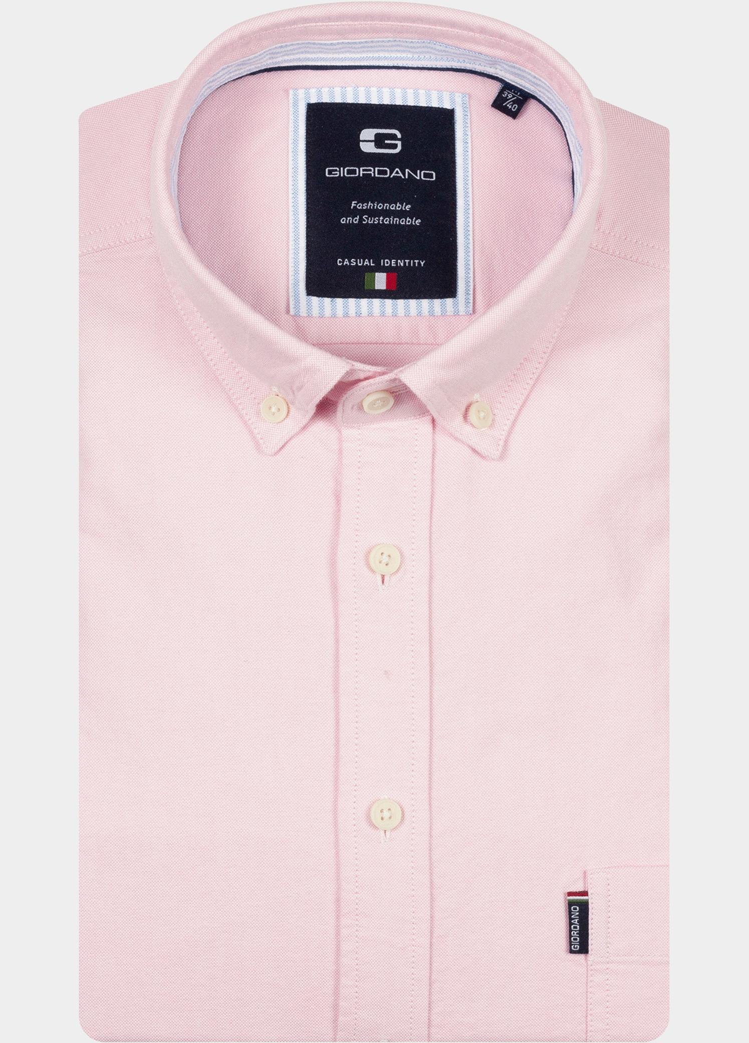 Giordano Overhemd heren Roze Brando Long Sleeve Button Dow 617052/50