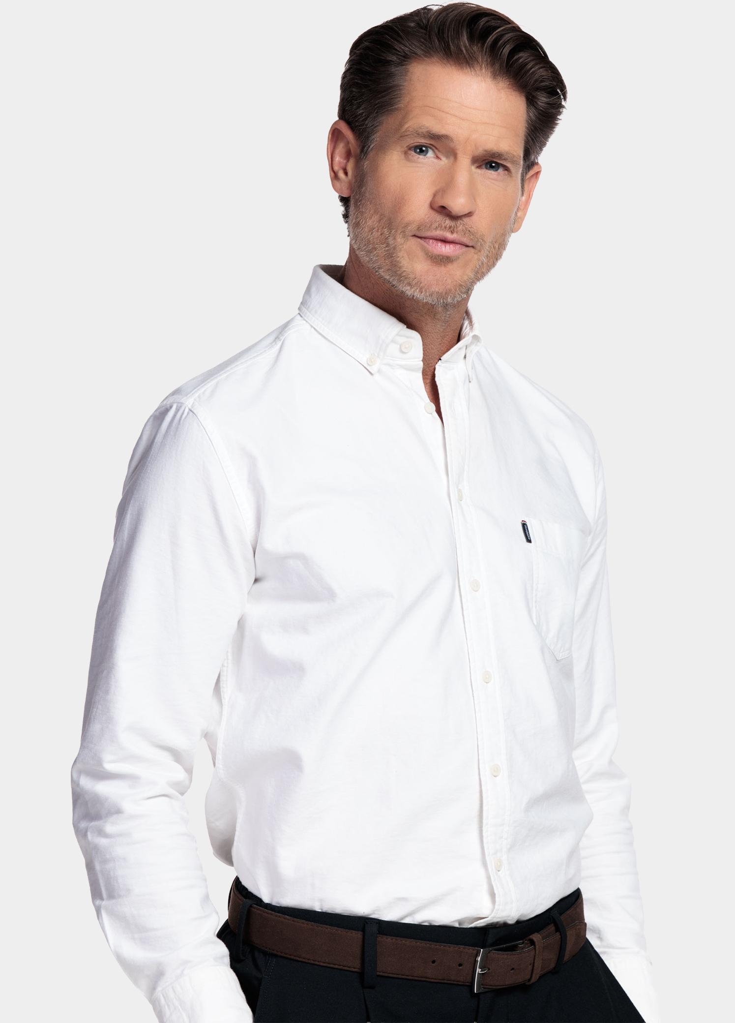 Giordano Overhemd heren Wit Brando Long Sleeve Button Dow 617052/10