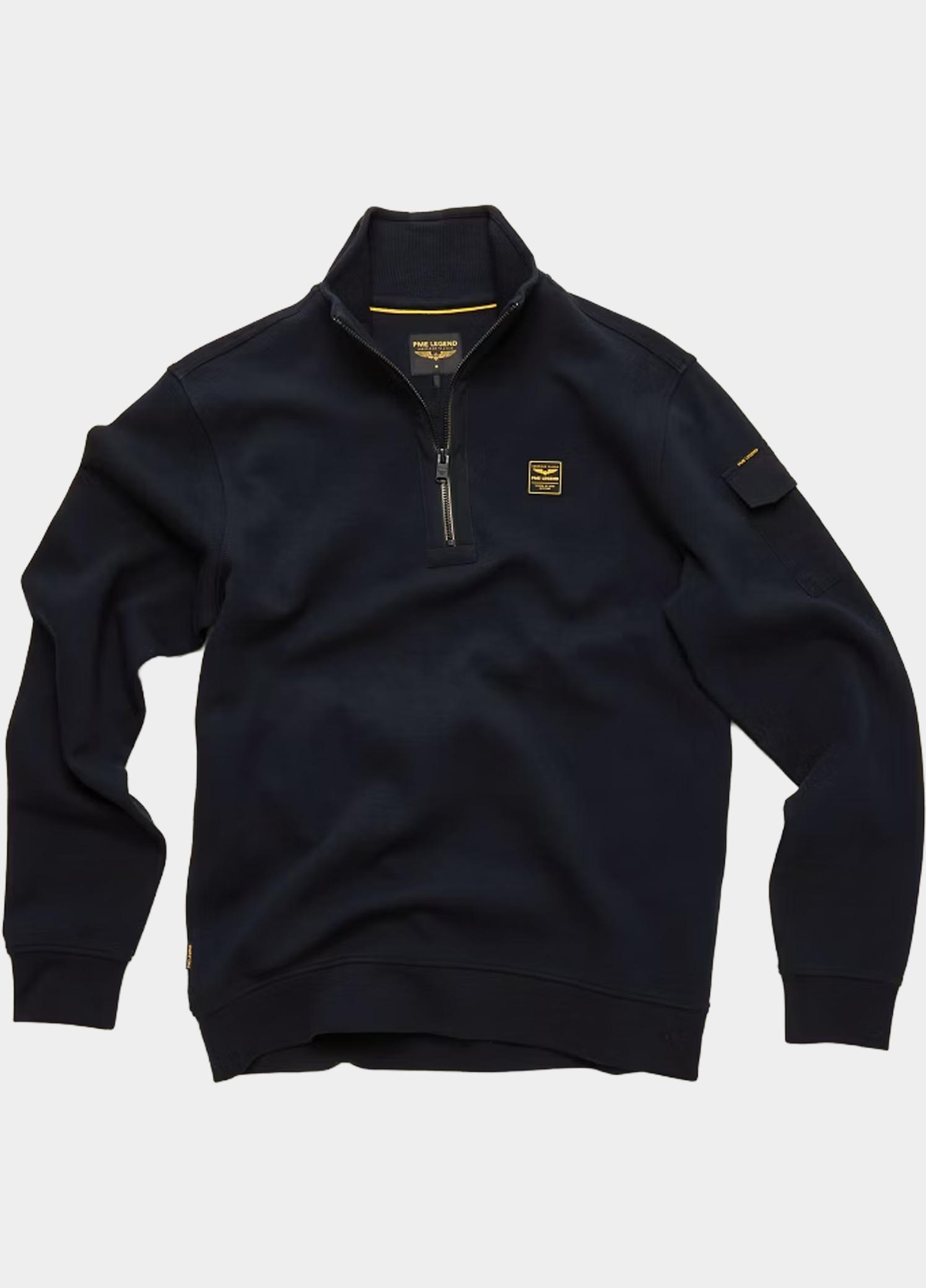 PME Legend Half Zip Blauw Half zip collar interlock jer PSW2608423/5281