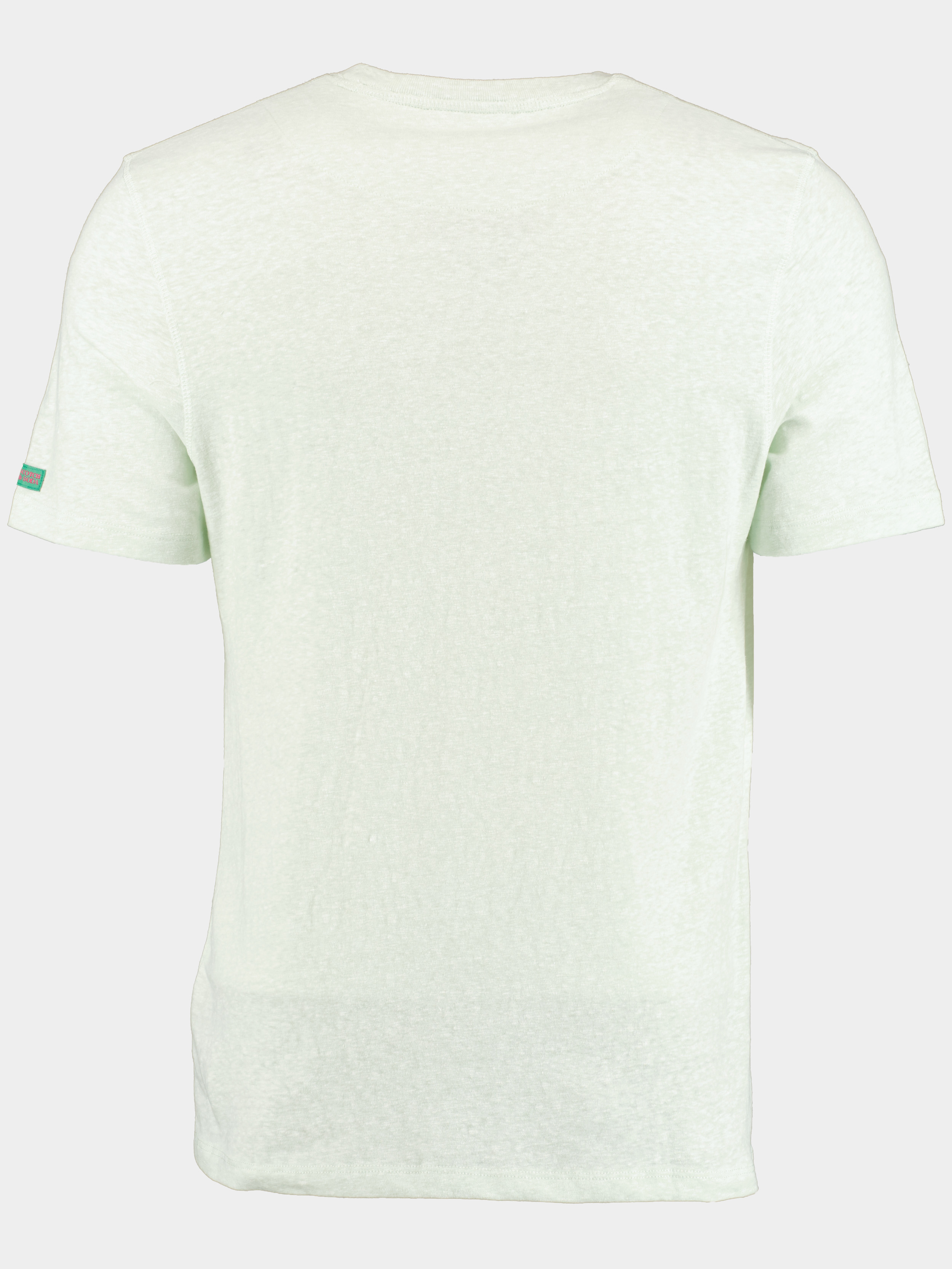 Scotch & Soda T-shirt korte mouw Groen Melange tee with chest label 171700/0829