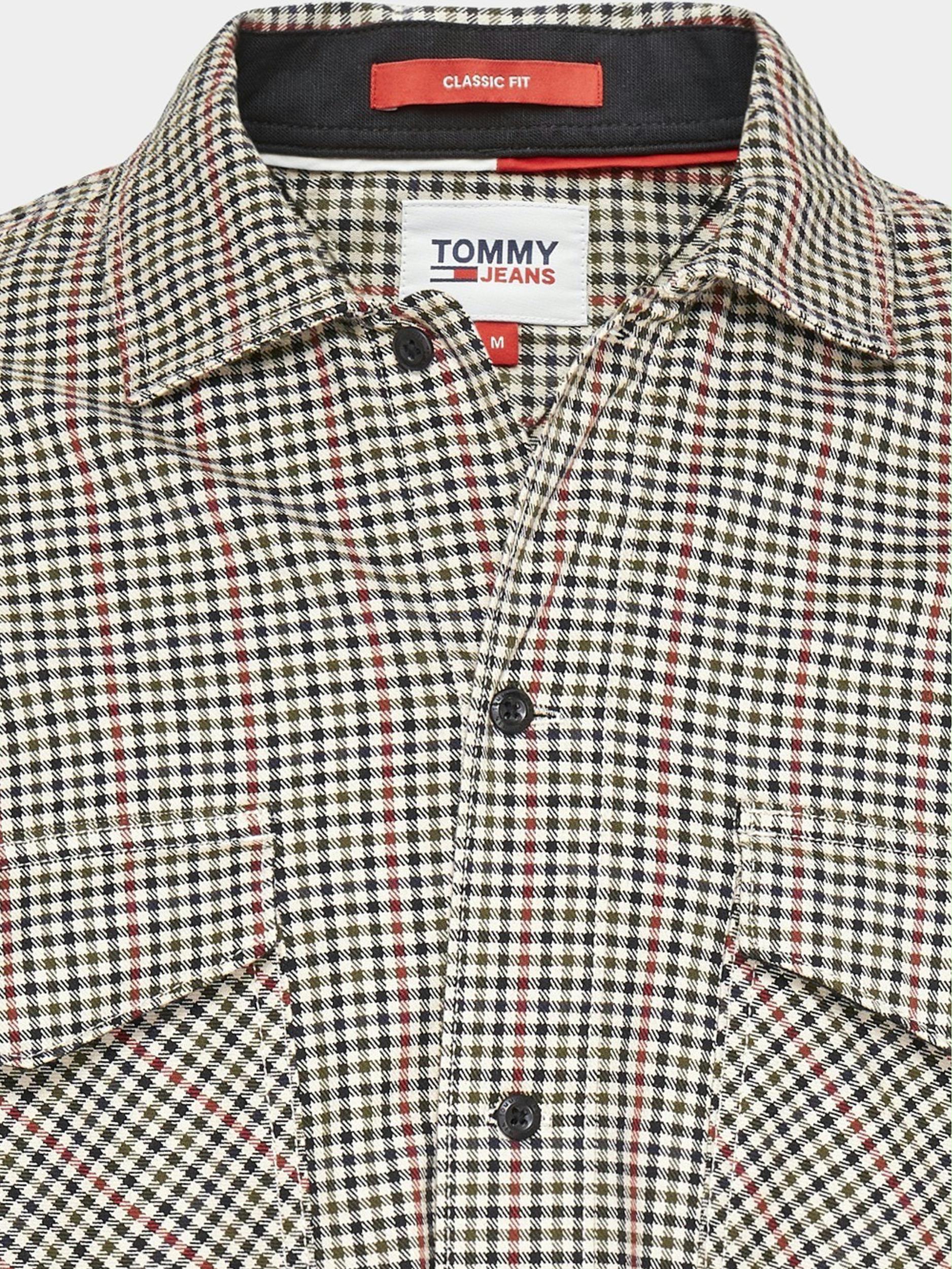 Tommy Jeans Casual hemd lange mouw Beige TJM Mini Check Overshirt DM0DM11323/0IM