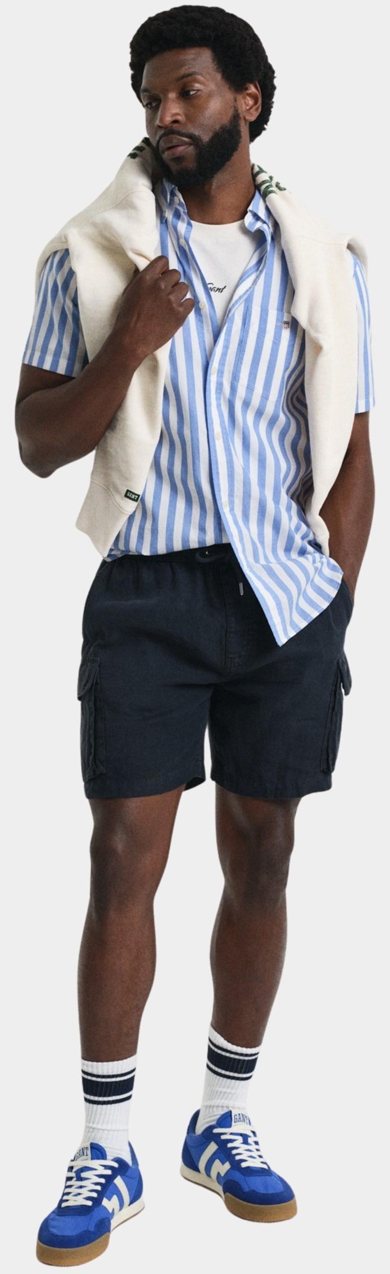 Gant Casual hemd korte mouw Blauw REG CLASSIC POPLIN STRIPE SS 3250142/419