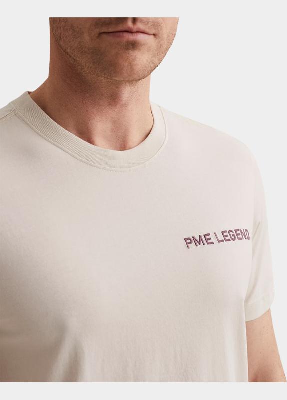 PME Legend T-shirt korte mouw Beige Short sleeve r-neck single je PTSS2603571/7013