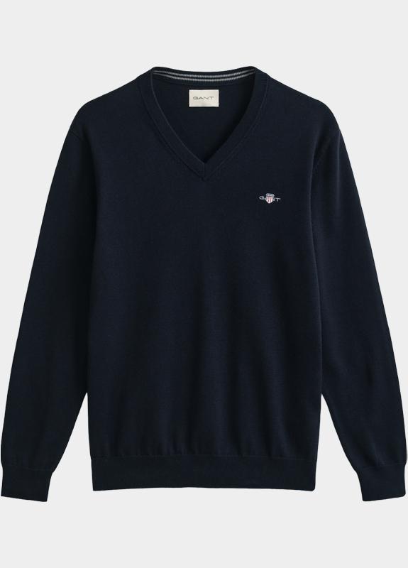 Gant Pullover heren Blauw Classic Cotton V-Neck 8030562/433