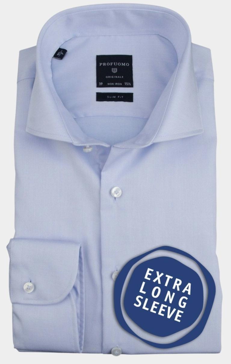 Profuomo Overhemd extra lange mouw Blauw PPHA