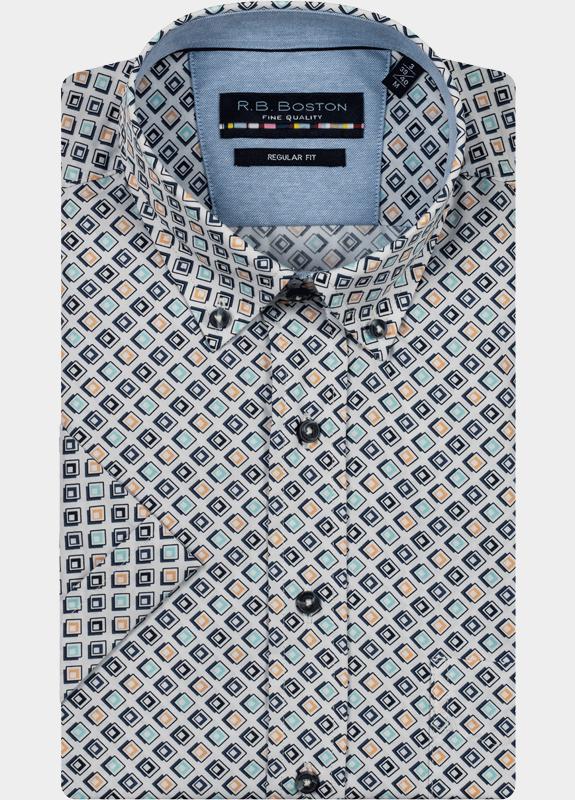 R.B. Boston Casual hemd korte mouw Multi Marshall SS Button Down 516670/208