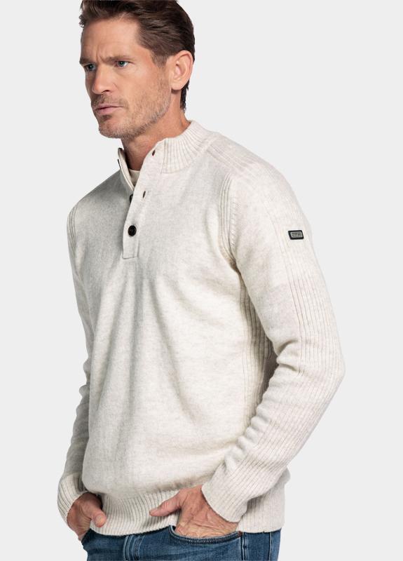 Baileys Half Zip Beige Pullover 1/2 Zip/Buttons 10gg 520095/825