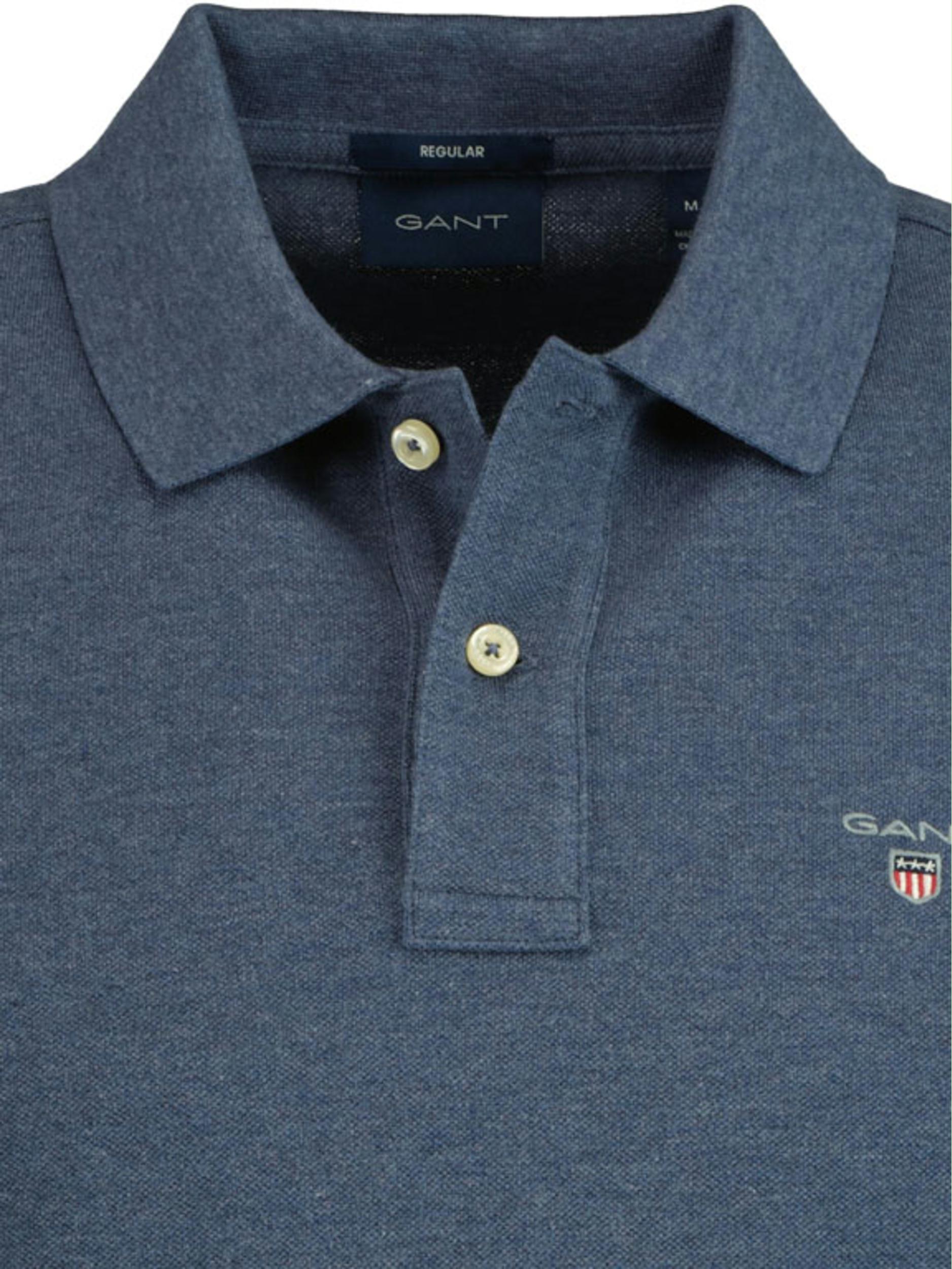 Gant Polo lange mouw Blauw Original Pique LS Rugger 5201/902