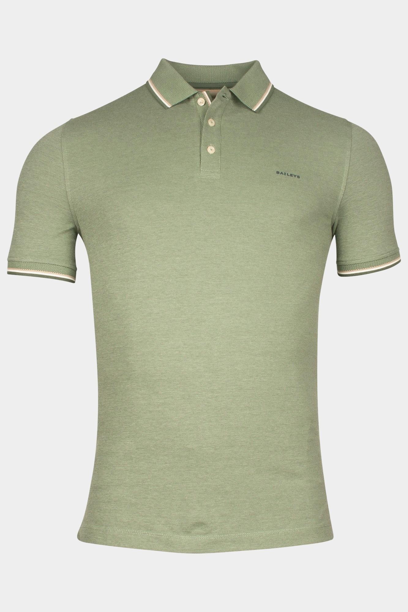 Baileys Polo korte mouw Groen Poloshirt  2-tone Oxford Piqu 515293/74