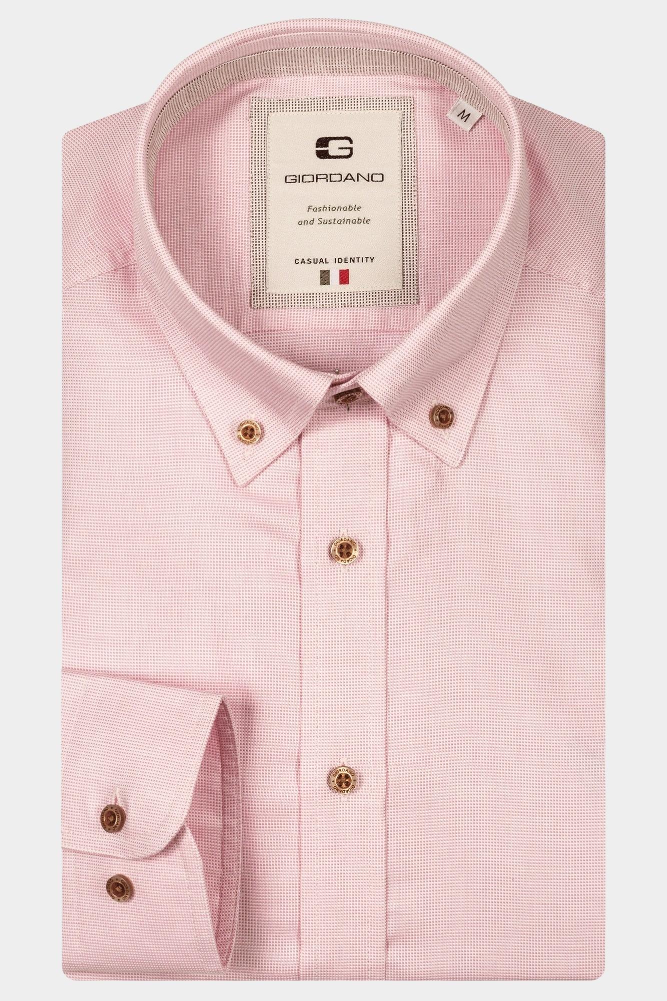 Giordano Casual hemd lange mouw Roze Loretto long sleeve button do 517851/51