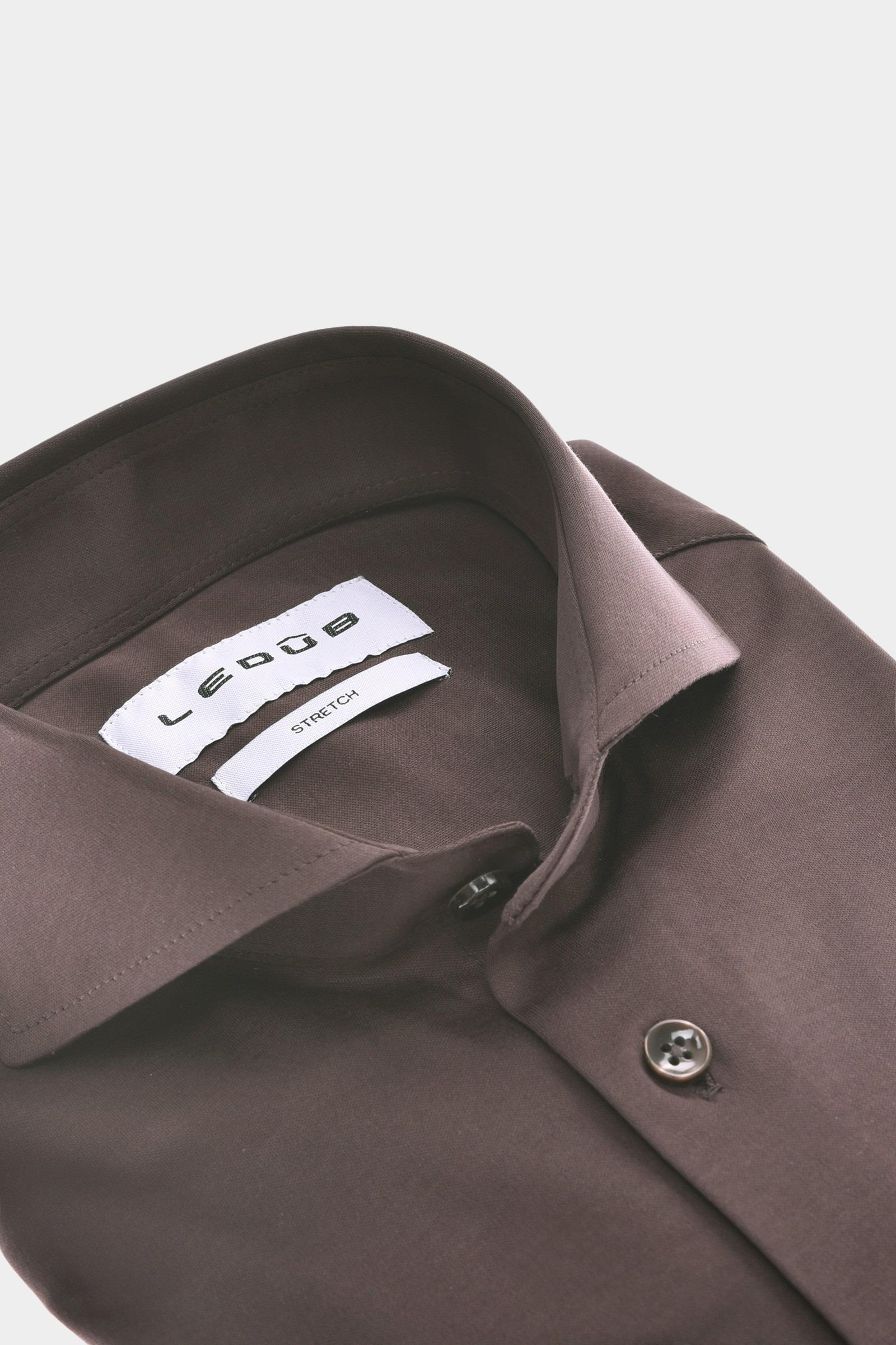 Ledub Overhemd extra lange mouw Bruin SF7 0143232/680-000-000