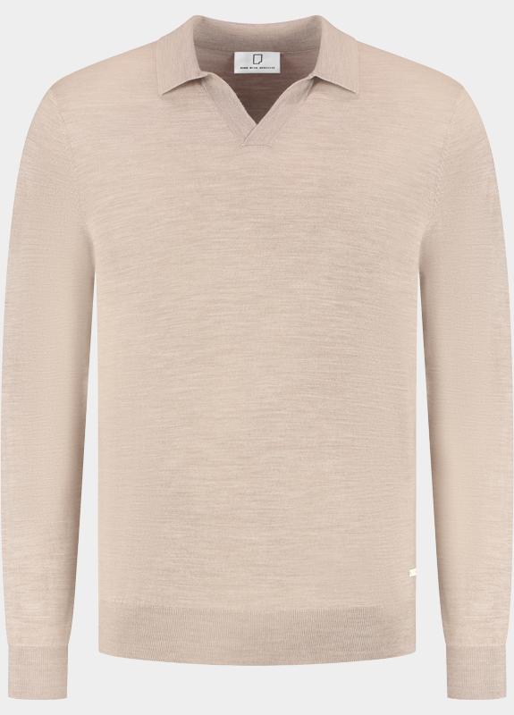 Born With Appetite Polo lange mouwen heren Beige Connor Knit Ls BWA26105CO75/2500