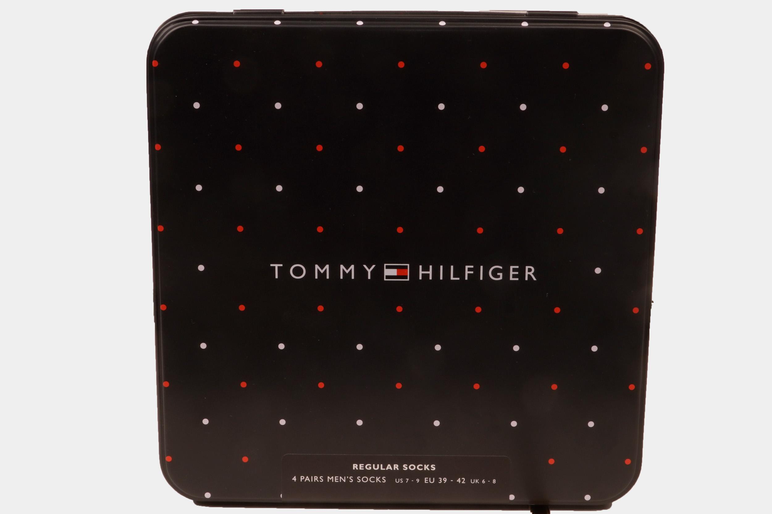 Tommy Hilfiger Cadeaubox Sokken Blauw 4P Tin Giftbox 701224441/003