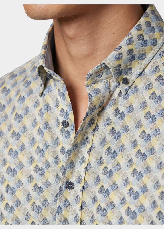 R.B. Boston overhemd korte mouw heren Geel Marshall SS Button Down 616670/227