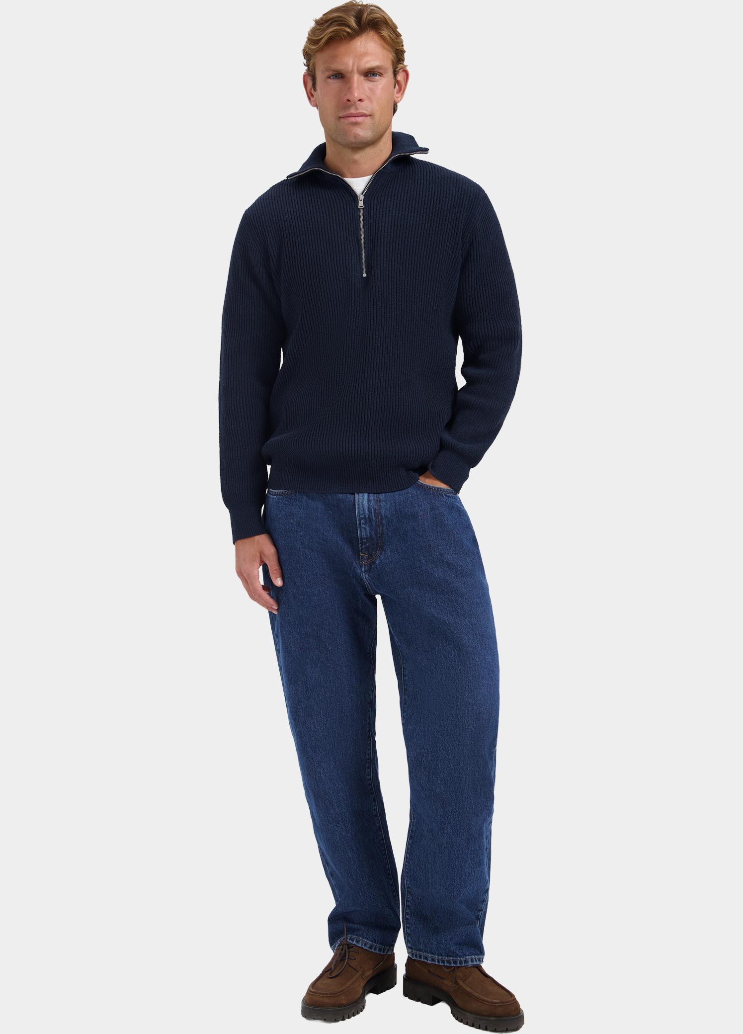 Dstrezzed Half Zip Blauw Josiah Skipper 406822/649