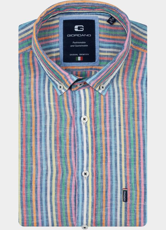 Giordano Overhemd heren Blauw Brando Long Sleeve Button Dow 617307/60