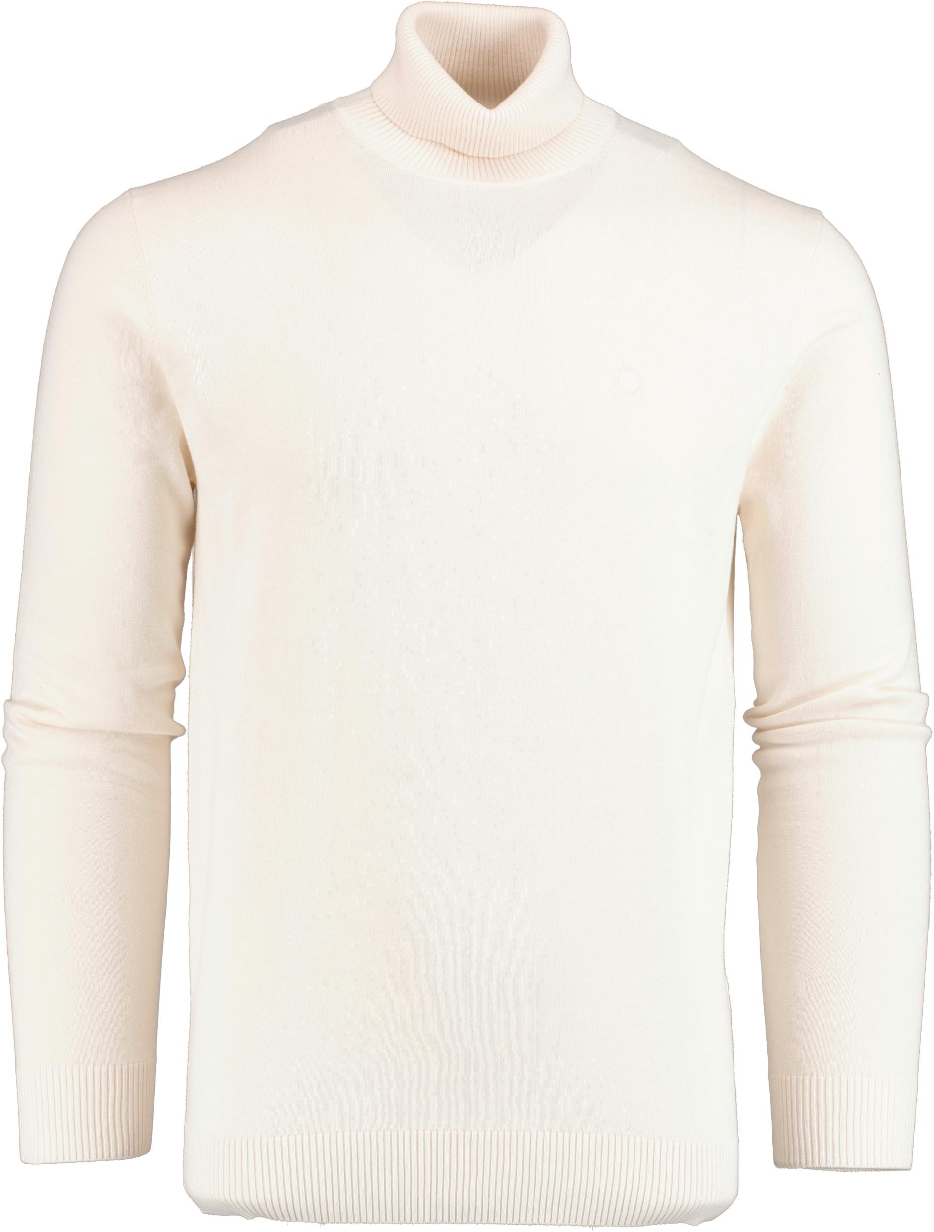 Bos Bright Blue Pullover Wit Dex coltrui in katoen 21305DE03BO/150 off-white