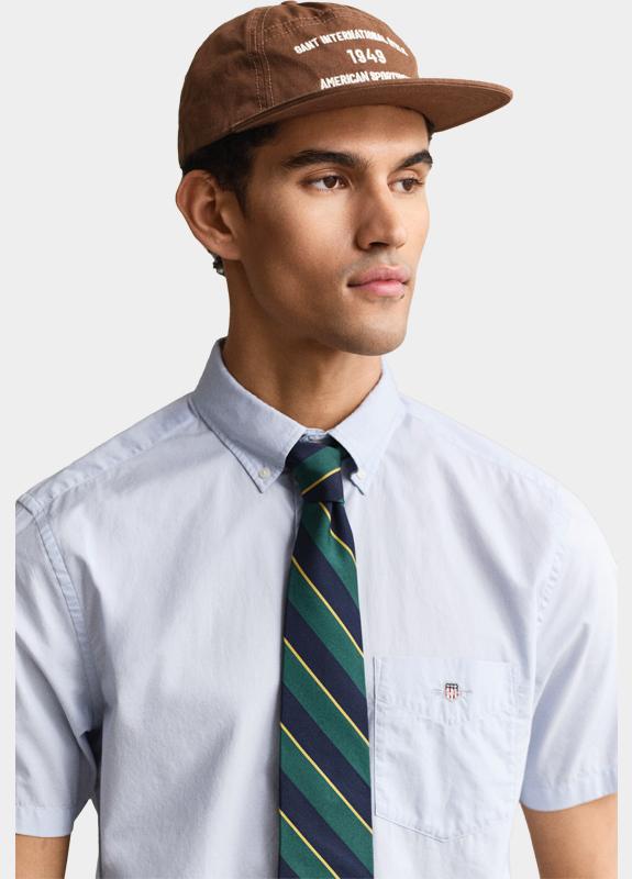 Gant overhemd korte mouw heren Blauw Poplin SS Shirt 3000101/455