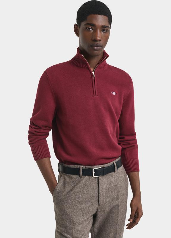 Gant Half Zip Rood CASUAL COTTON HALF ZIP 8030170/604