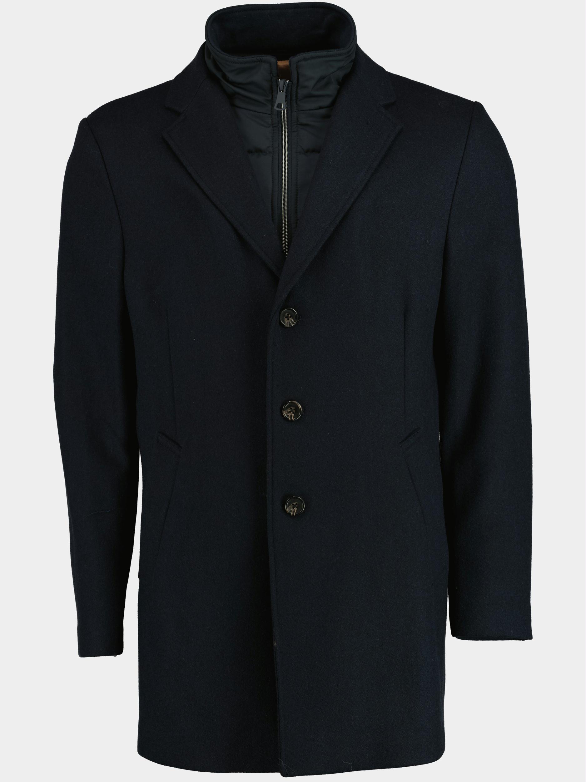 Bos Bright Blue Wollen Jas Blauw Job Coat Plain 22301JO01BO/290 navy