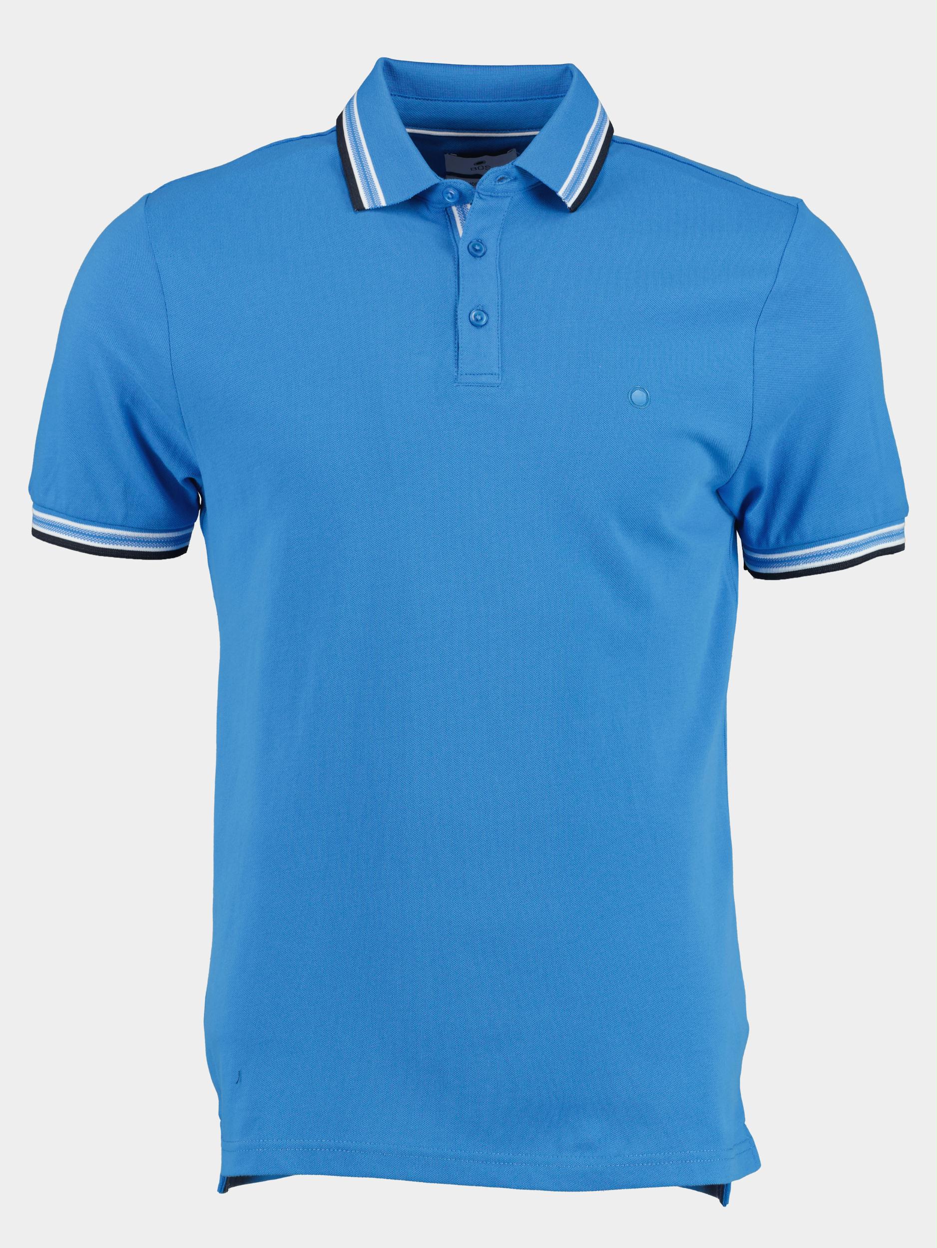 Bos Bright Blue Polo korte mouw Blauw Brick Polo Oxford Collar 23108BR06BO/240 blue