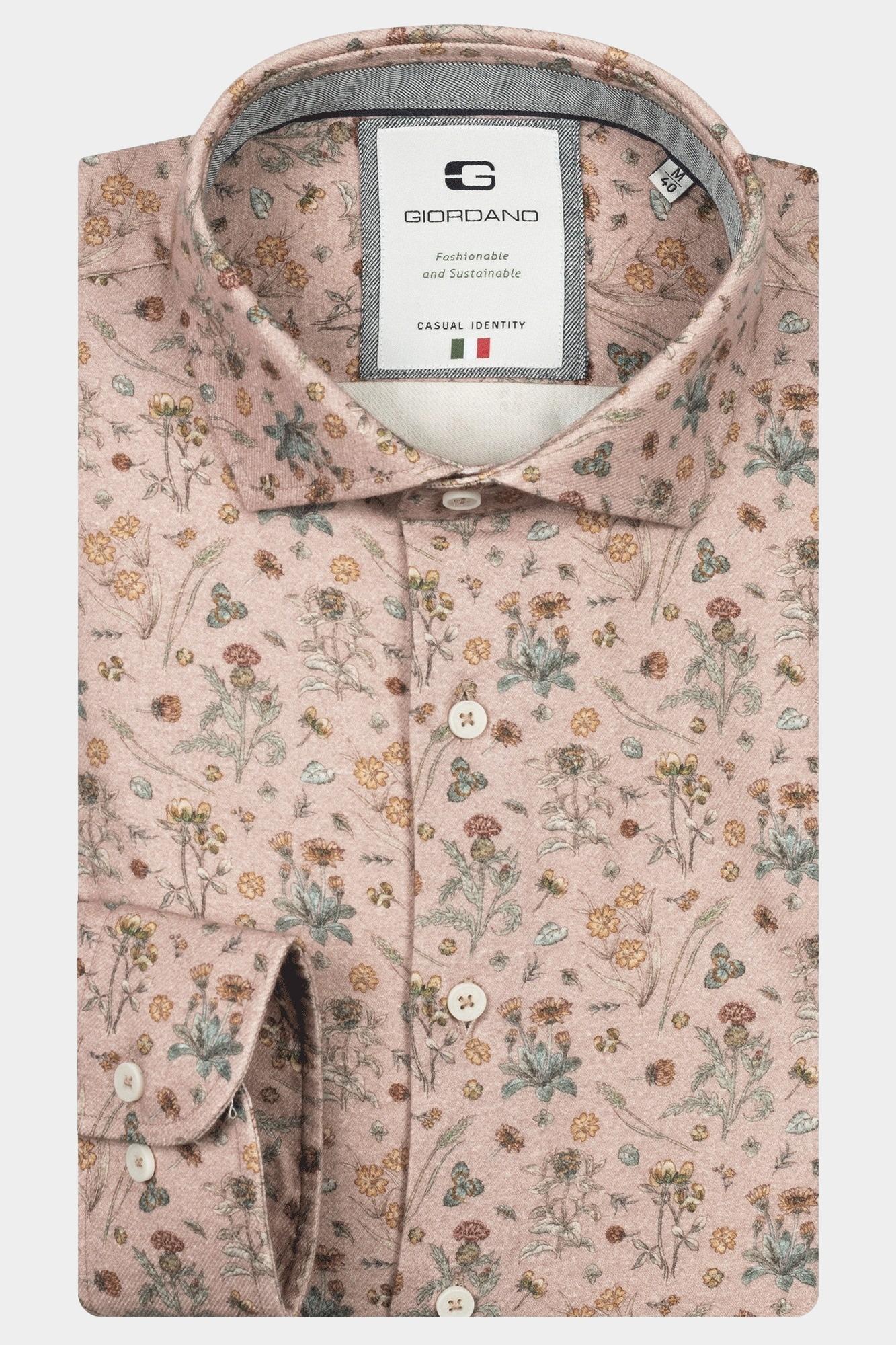 Giordano Casual hemd lange mouw Paars Row long sleeve cutaway brush 527853/41