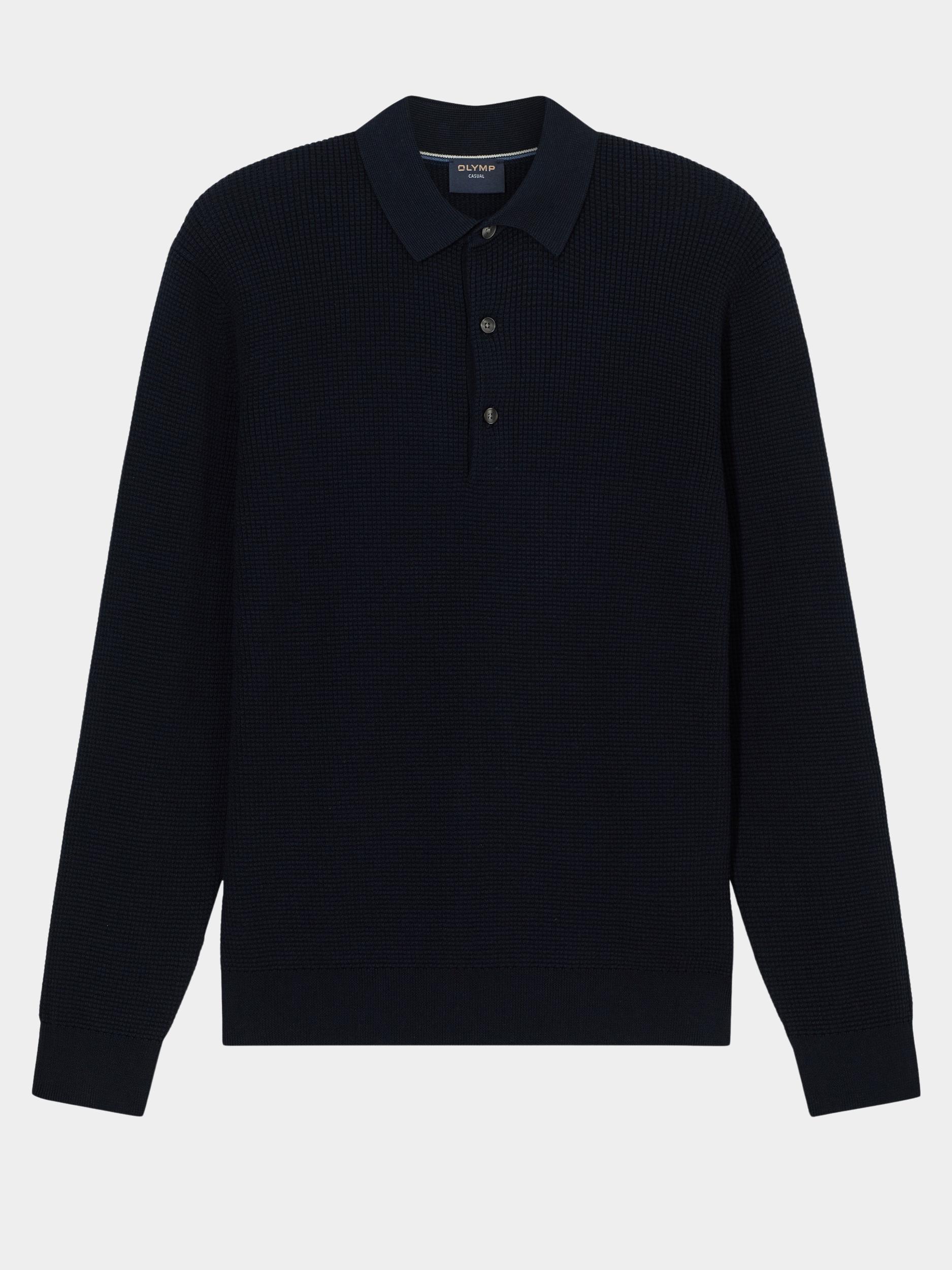 Olymp Polo lange mouw Blauw  536184/18