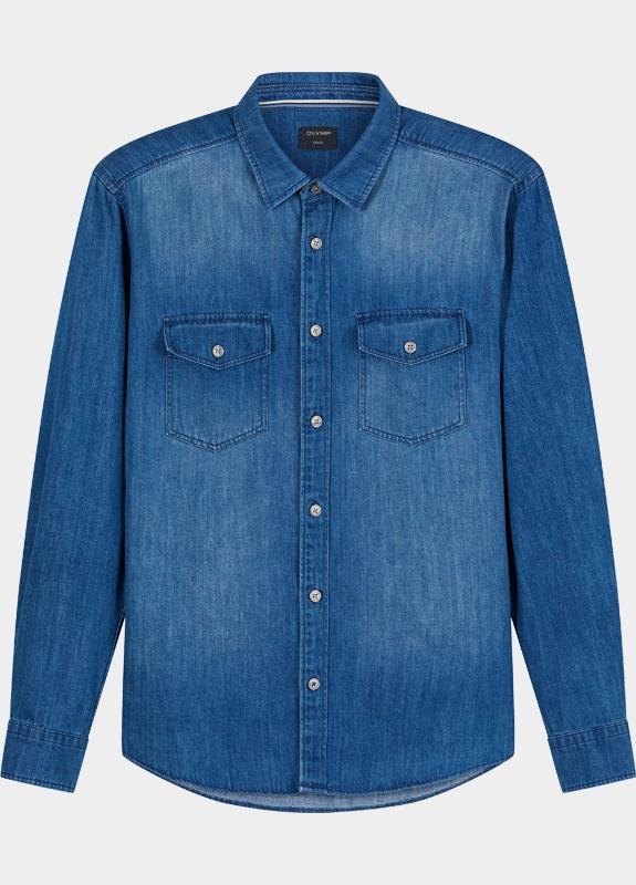 Olymp Overhemd heren Blauw Casual 403214/17