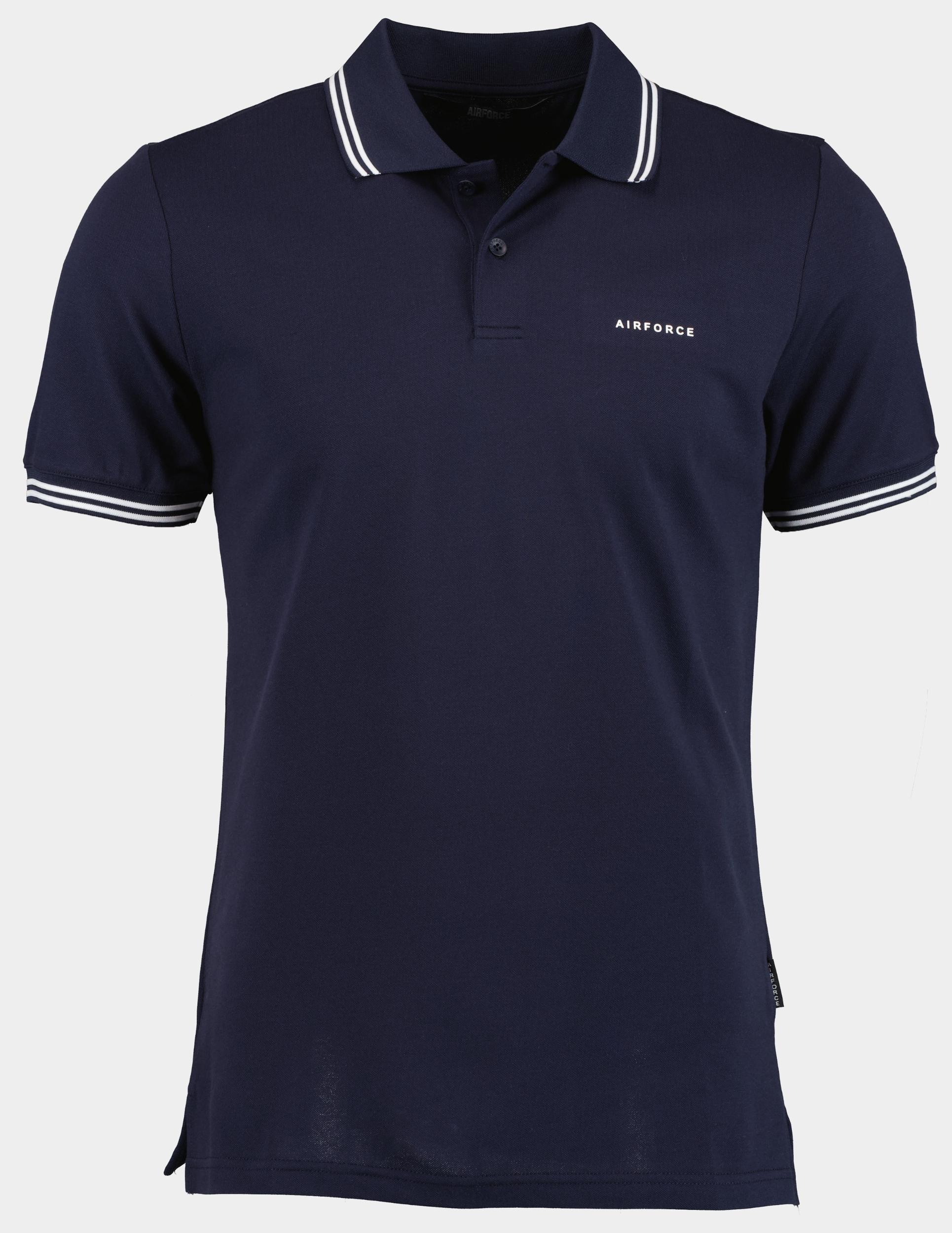 Airforce Polo korte mouw Blauw Polo Double Stripe HRM0655/545