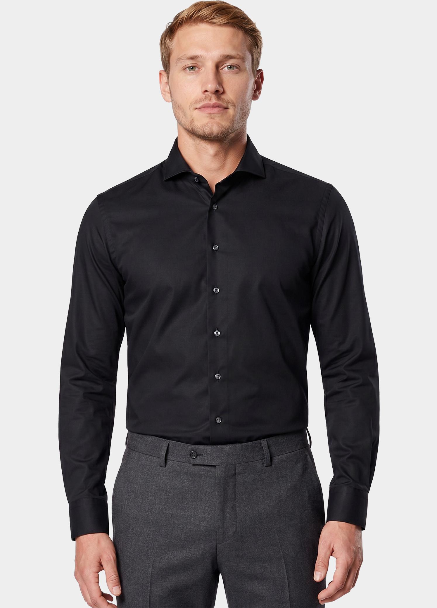Profuomo Business hemd lange mouw Zwart  PP2H00010/D