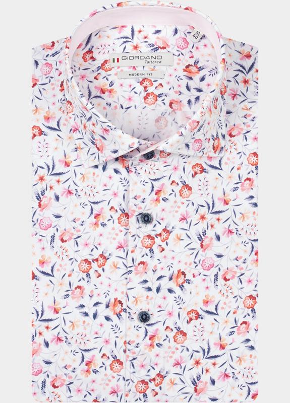 Giordano Overhemd heren Wit Locarno Long Sleeve Semi Cuta 617892/10