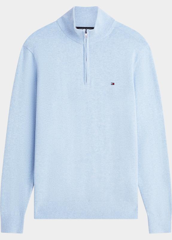 Tommy Hilfiger Half Zip Blauw ESSENTIAL COTTON ZIP MOCK MW0MW37331/DP5