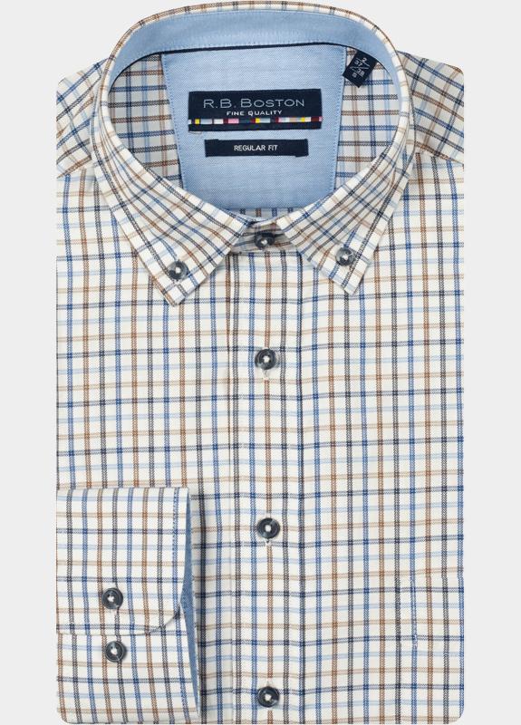 R.B. Boston Casual hemd lange mouw Beige Franklin LS Button Down 527670/84