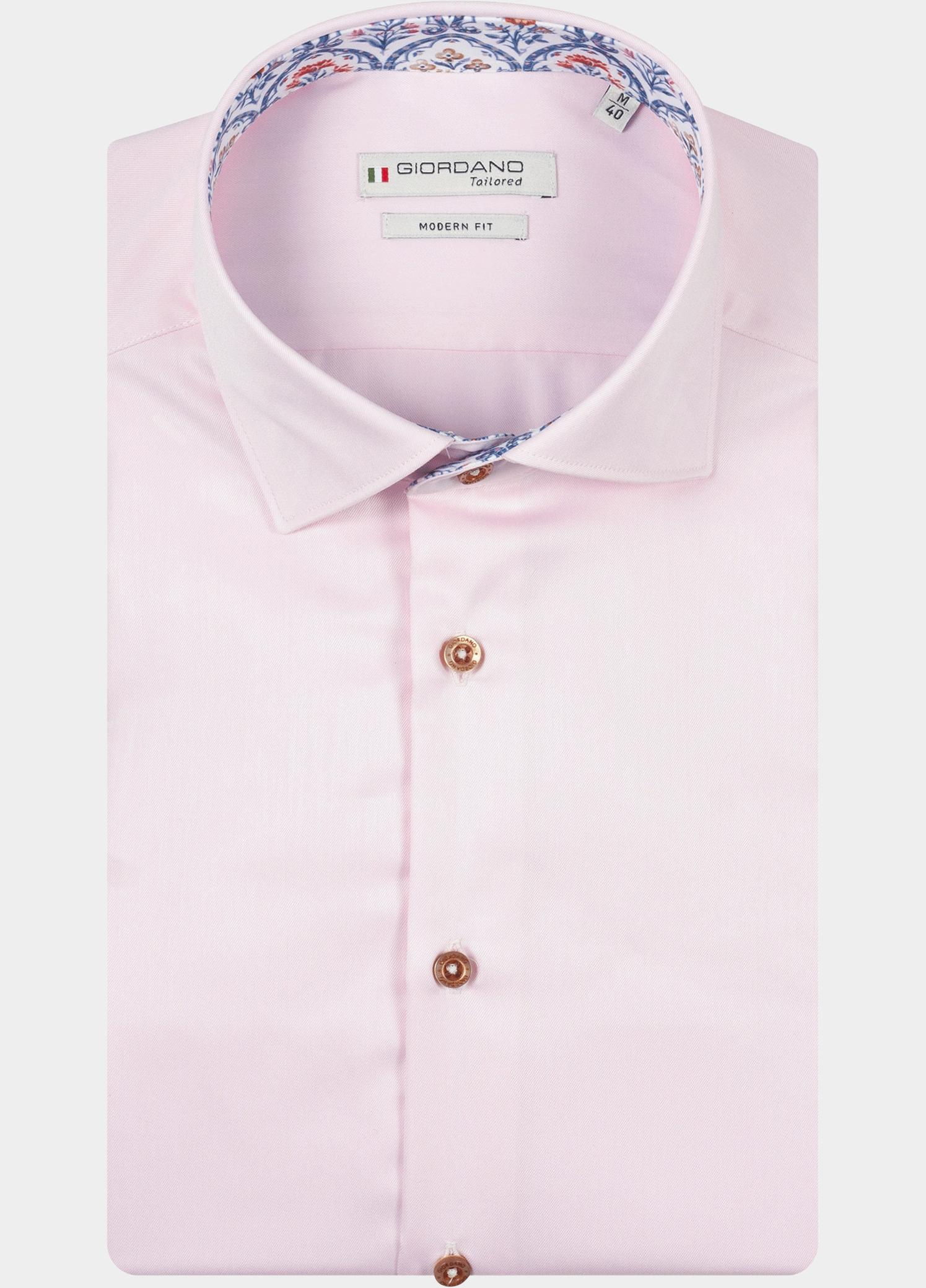 Giordano Overhemd heren Roze Locarno Row Long Sleeve Semi 617818/51